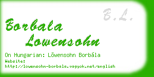 borbala lowensohn business card